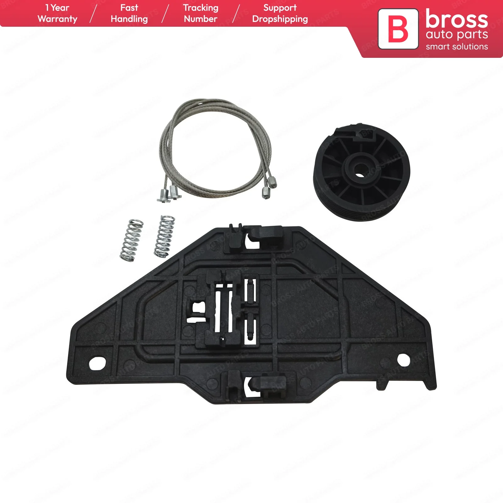 Bross BWR5259FBA Window Regulator Repair Set Front Left 402215E for Citroen C3 MK2 5 Door 2010-2013 Shipping From France