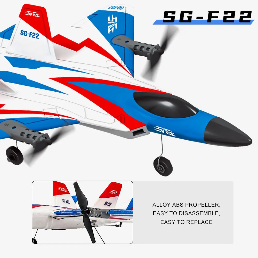 SG-F22 4K RC Airplane 3D Stunt Plane Model 2.4G Remote Control Fighter Glider Electric Rc Aircraft Toys For Children Adults