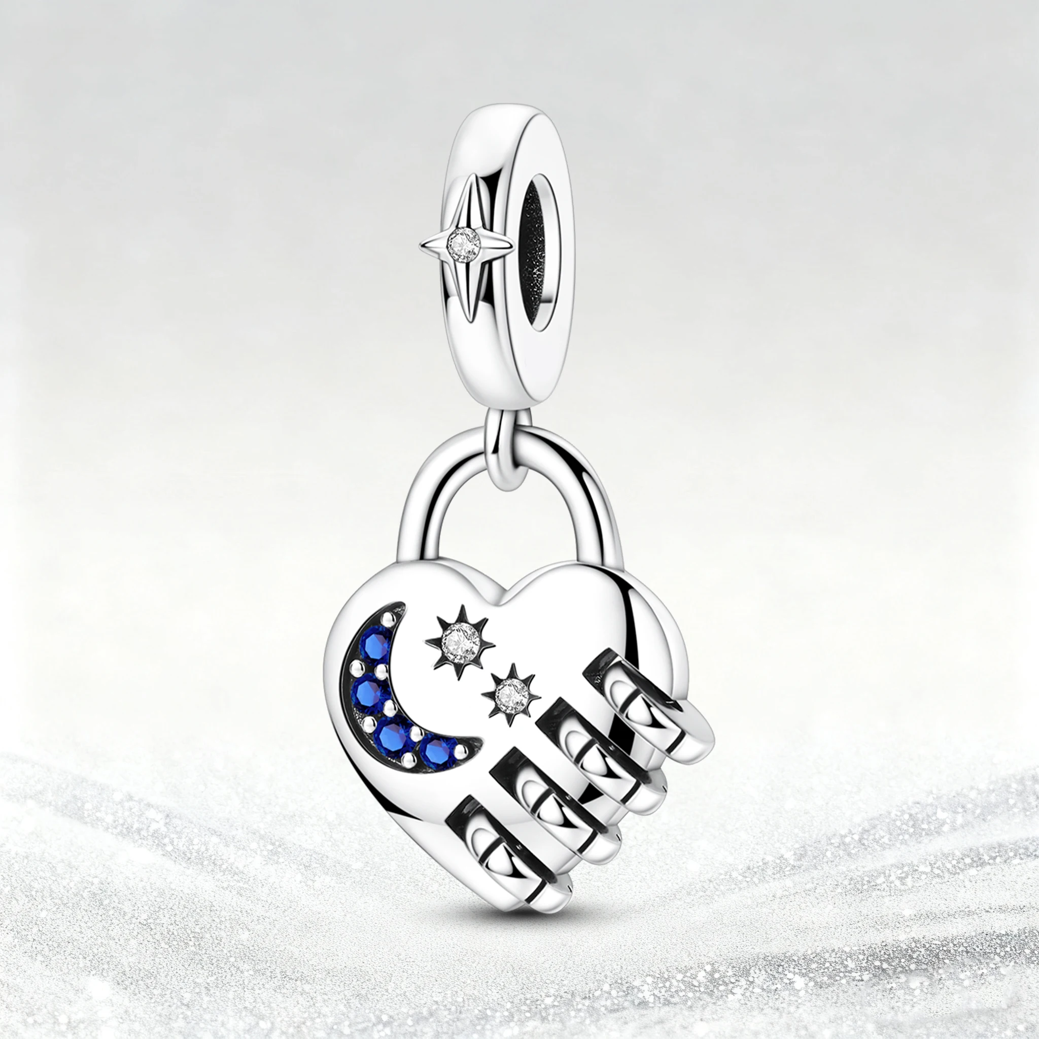 

925 Silver Charm Love Lock Pendant Fit Bracelet Making For Woman Fashion Jewelry Gift