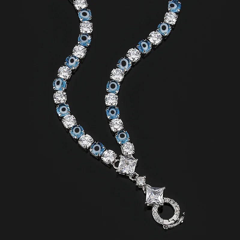 New jewelry copper-plated gold colorful gemstone round versatile chain universal chain for women 45+5cm