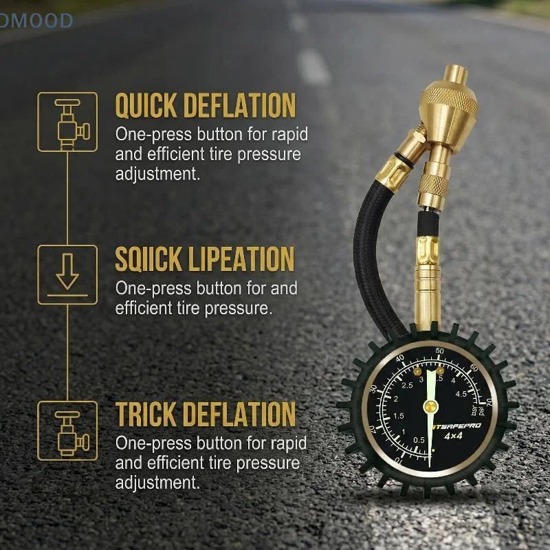 【CR】Auto Tire Deflator Pressure Gauge 75Psi Rapid Air Release Tool for Car SUV Truck Off Road Metal Manometer