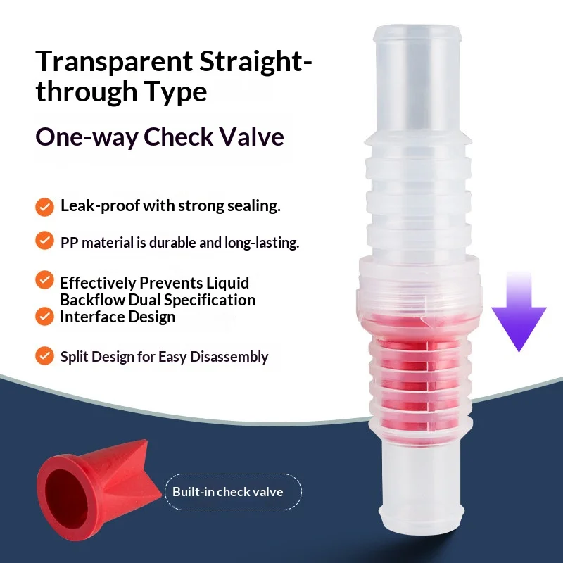 Marine Transparent Direct-Flow One-Way Check Valve, Anti Backflow Split Type Water Pump Fitting, Prevent Liquid Backflow Accesso