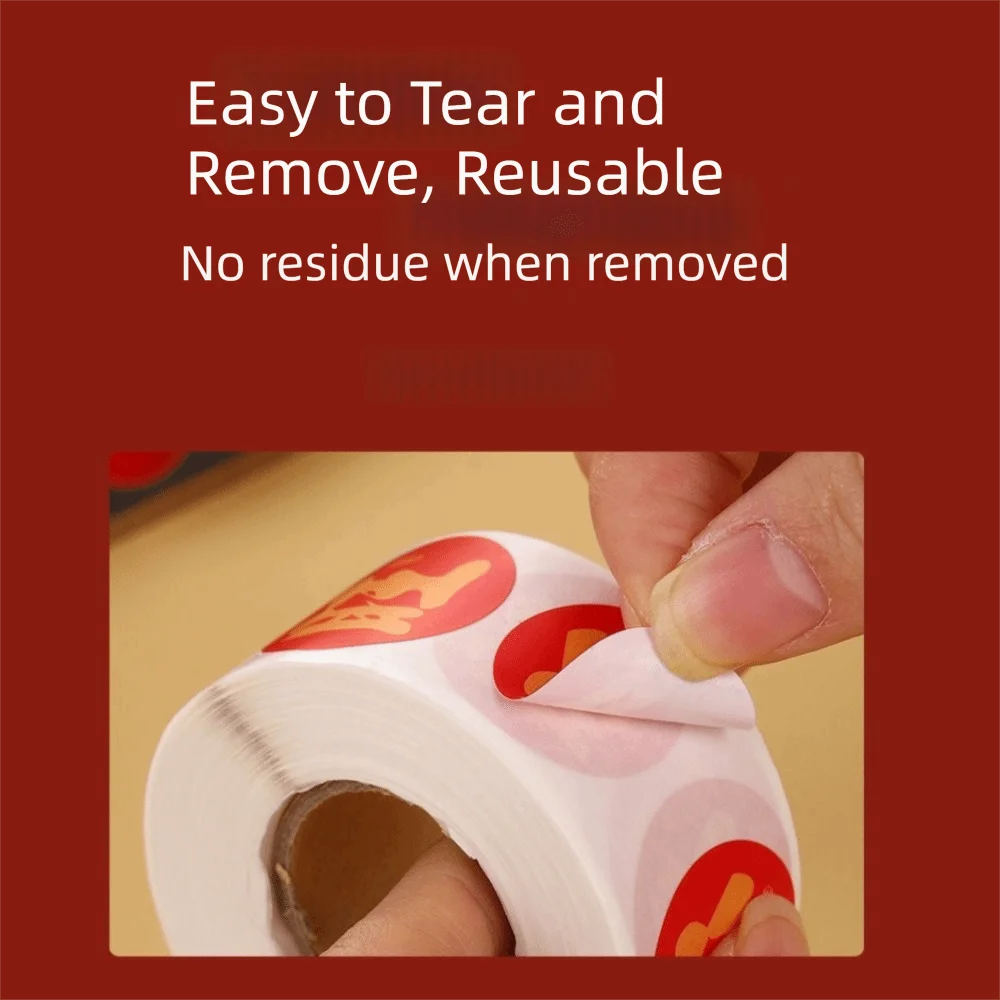 

500 Stickers Rolls Chinese Fu Stickers Red Envelope Design Chocolate Label Blessing Sticker Holiday Decorative