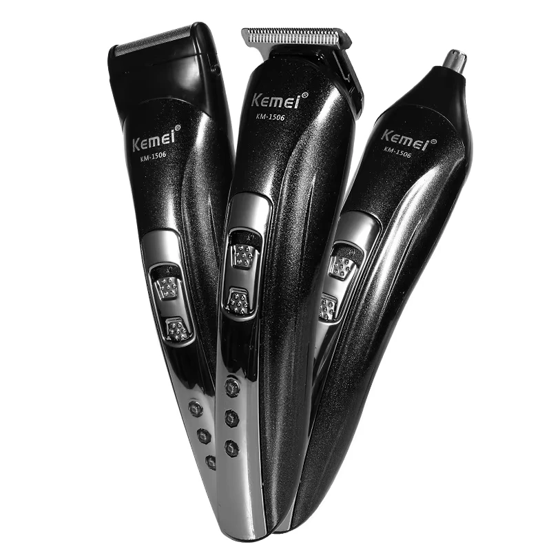 Kemei KM-1506 3 in 1 Electric Hair Clipper USB Charging Shaver Rechargeable Nose Hair Trimmer Professional Shaving Machine view 4