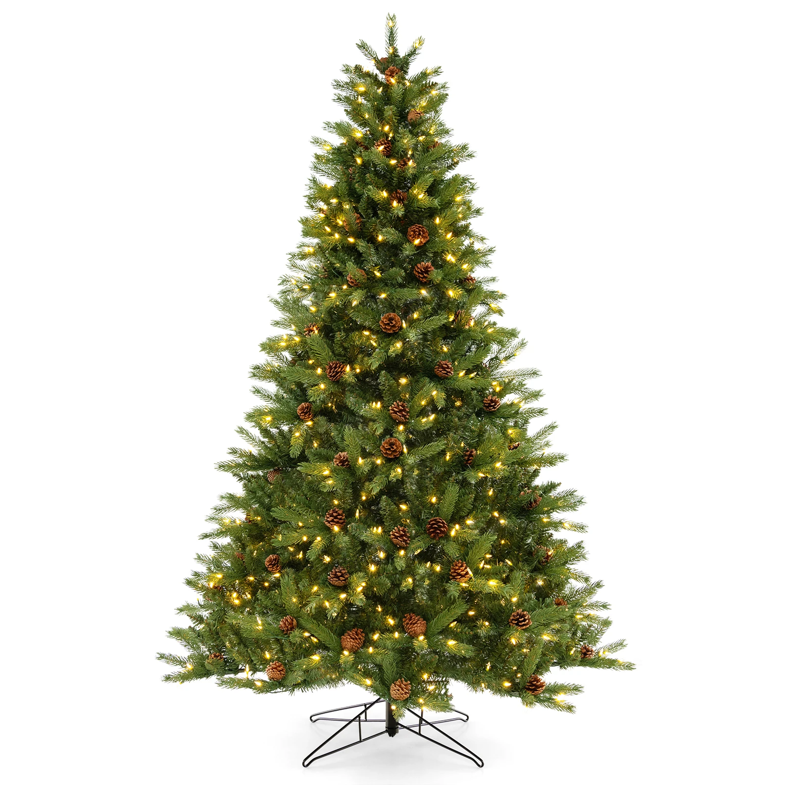 7 FT Pre-Lit Christmas Tree 3-Minute Quick Shape w/ Quick Power Connector Timer