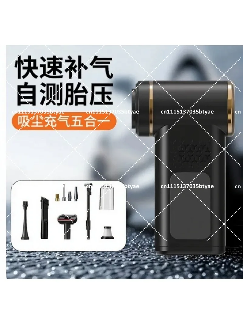 Car Wireless Vacuum Cleaner Portable Tire Inflator Digital Display Air Pump for Outdoor Emergency Use