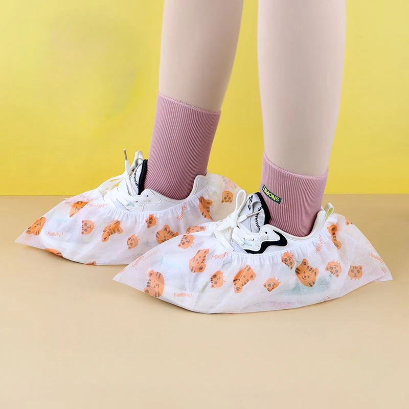 Disposable Cartoon Shoe Covers Non-woven Thickened Household Non-slip Indoor Shoe Covers Students Children Printed Foot Covers