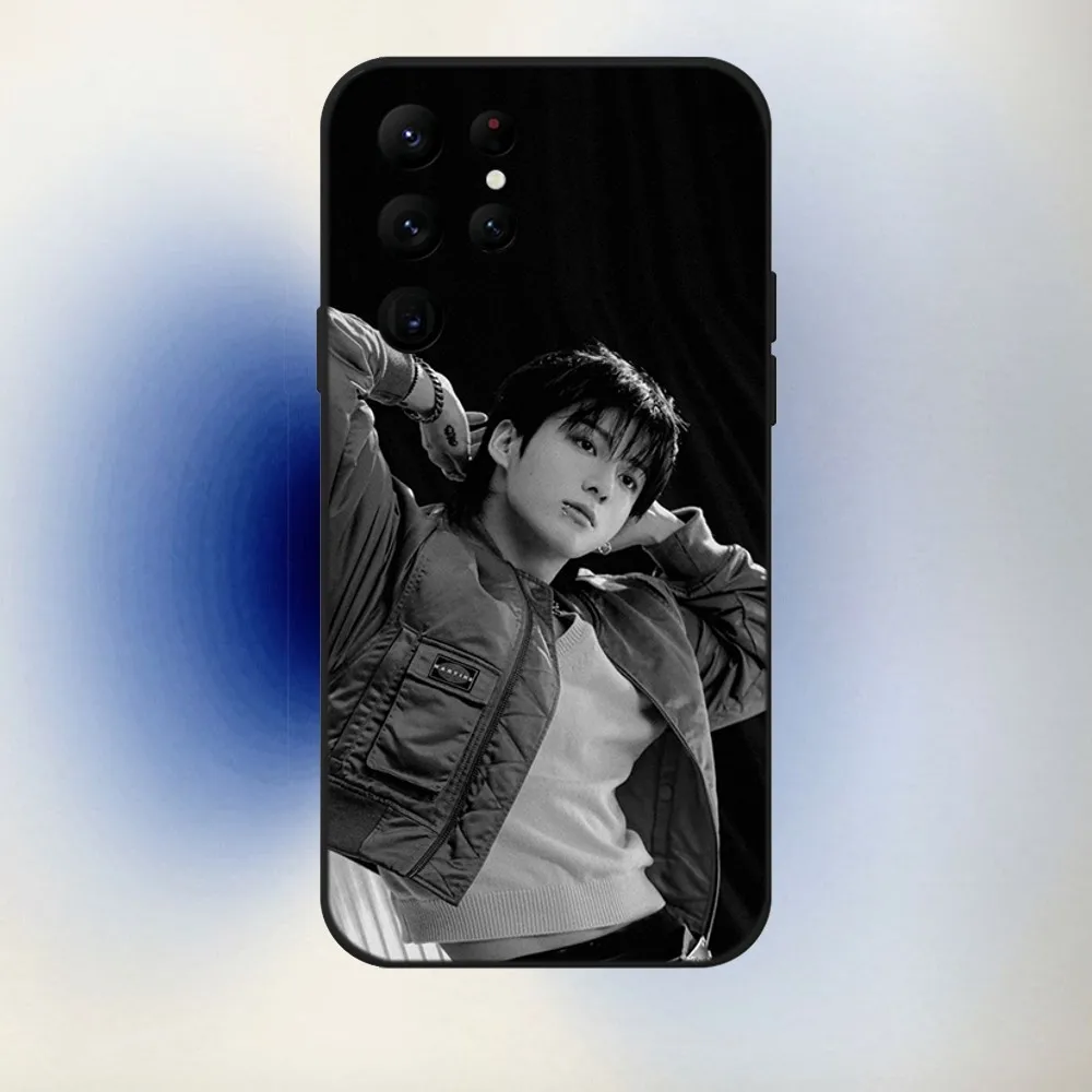 Kpop J-JungKookS-S Phone Case For Samsung S24,23,22,30,21,10,9,Ultra,Plus,Lite,FE,5G Black Soft Case