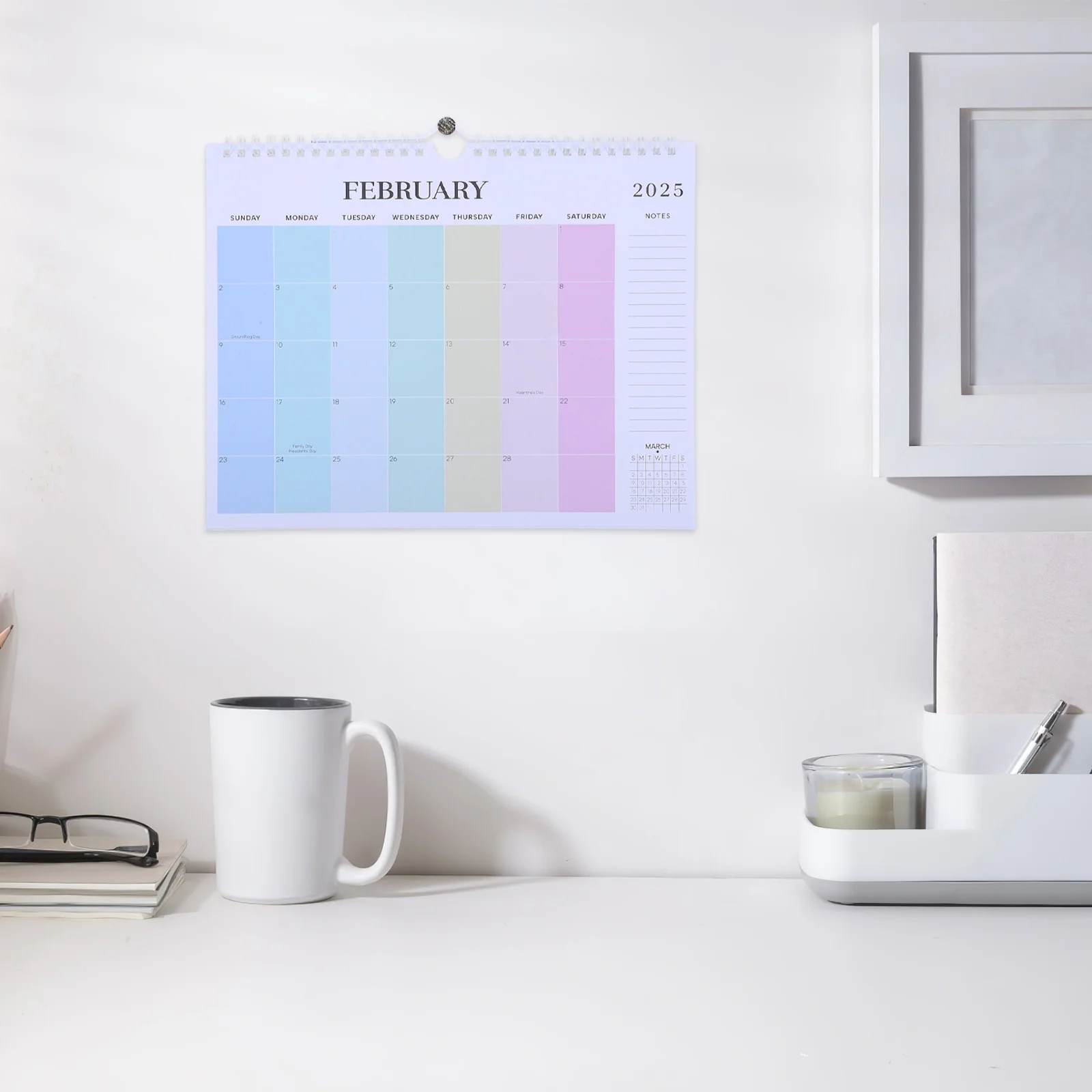 

2025 Hanging Calendar Large 11x8.65 Inch Paper Wall Calendar Jan to Dec Monthly Planner for Office Home Scheduling Organizing