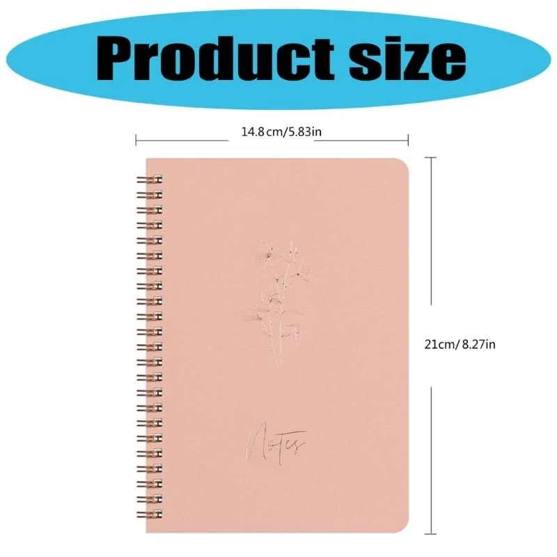 120 페이지의 넓은 줄 지어 트윈 와이어 바인딩 저널이있는 대학 통치 노트