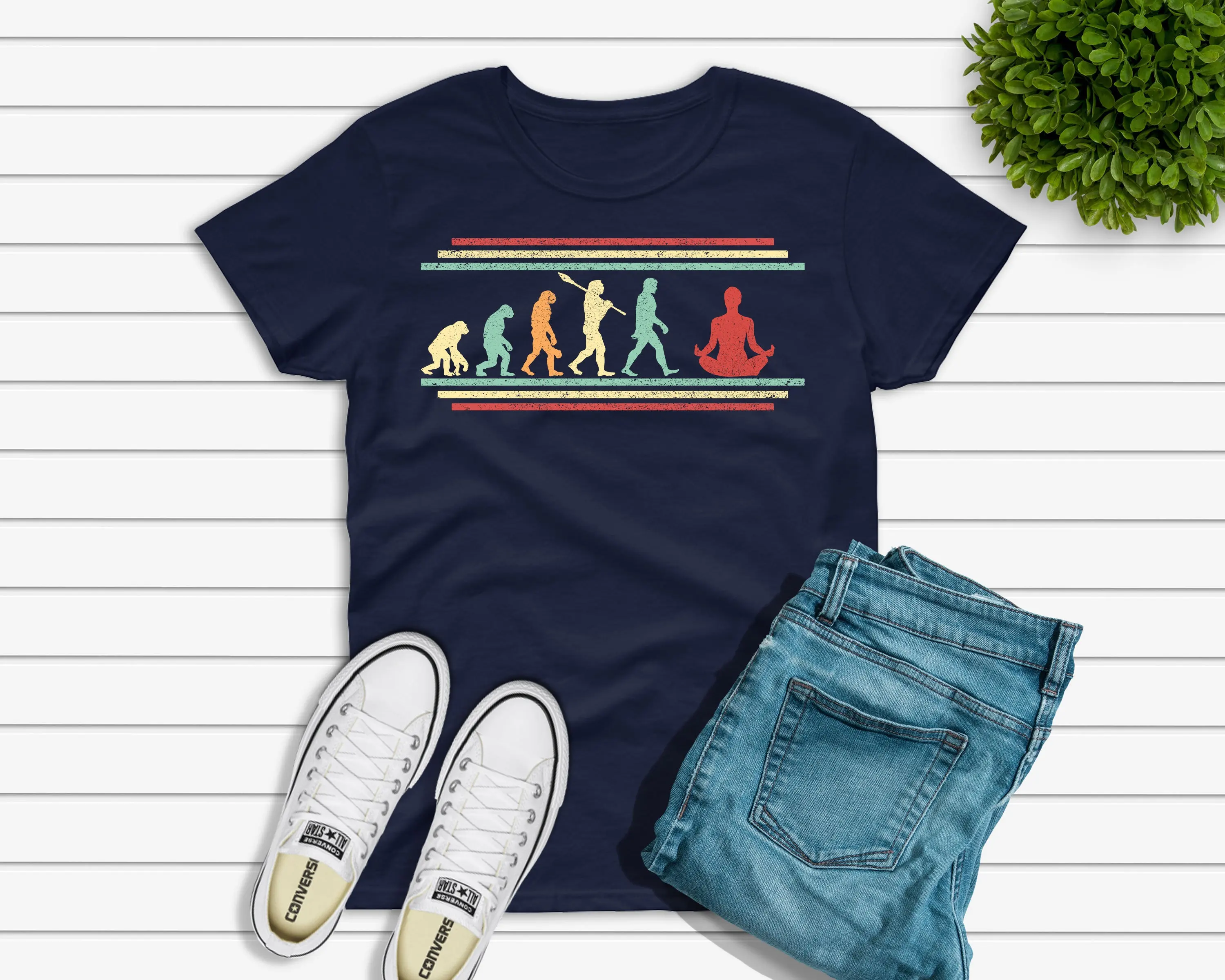 Yoga T Shirt Funny Evolution For Practitioner Mom Dad Clothes Him Her