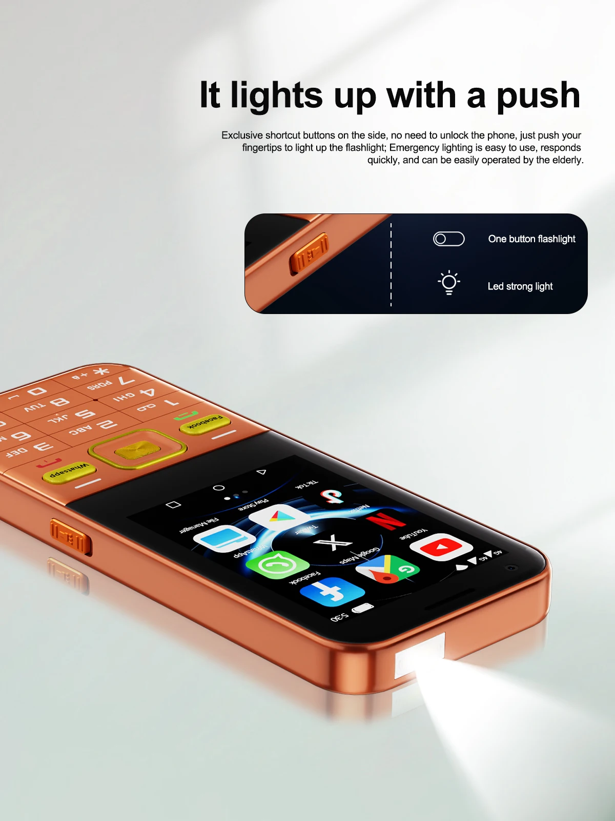 SERVO F7 Ultra Android Touch Screen Smartphone 4G LTE Dual SIM 2MP Camera Flashlight 2GB+16GB Play Store WIFI 2.8' Button Phone