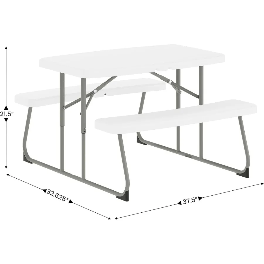 โต๊ะปิกนิกแบบพับได้พร้อมม้านั่งสำหรับเด็กอาริกา -เหมาะสำหรับสนามเด็กเล่นกลางแจ้ง การสังสรรค์ในสวนหลังบ้าน และกิจกรรมครอบครัว - กันน้ำ