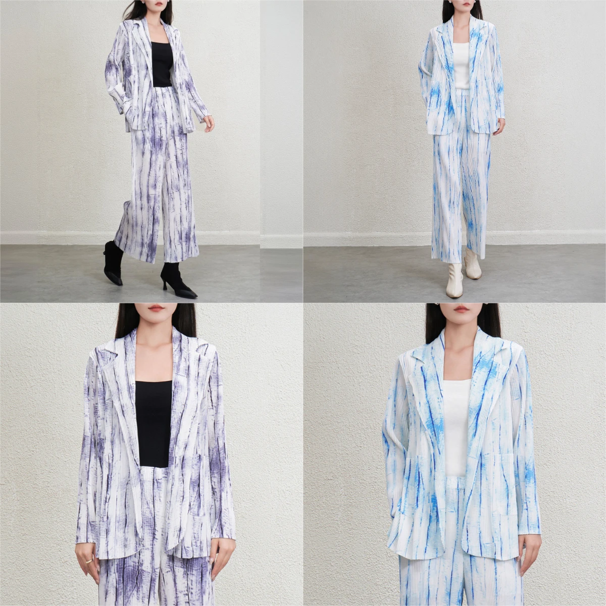 

Miyake Fold 2025 Autumn/Winter Light Duty Set, Women's Fashion Commuting Workplace Dressing, Complete Set of Two Piece Set