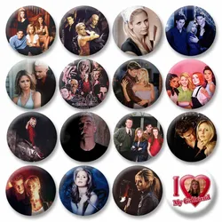 Horror TV Series Buffy The Vampire Slayer Badge DIY Clothes Backpack Hat Enamel Pins Tinplate Snap-in Brooch Accessories Gifts