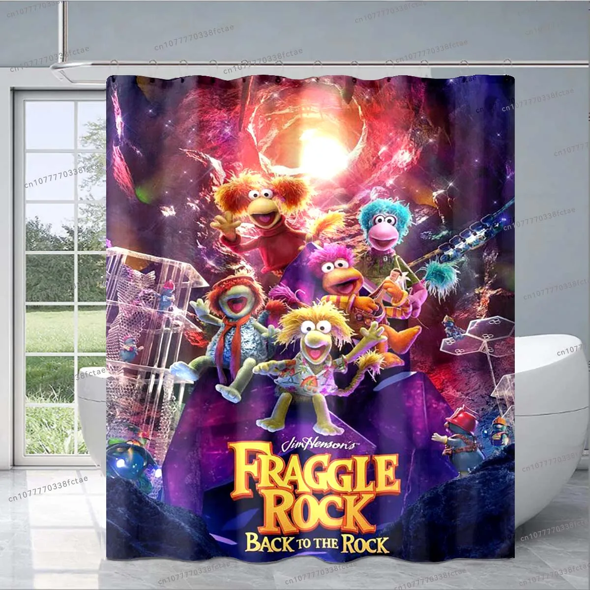 Fraggle Rock 3D Shower Curtain Cute Cartoon Animated Shower Curtain Kids Bathroom Decoration Shower Curtain Birthday Gift