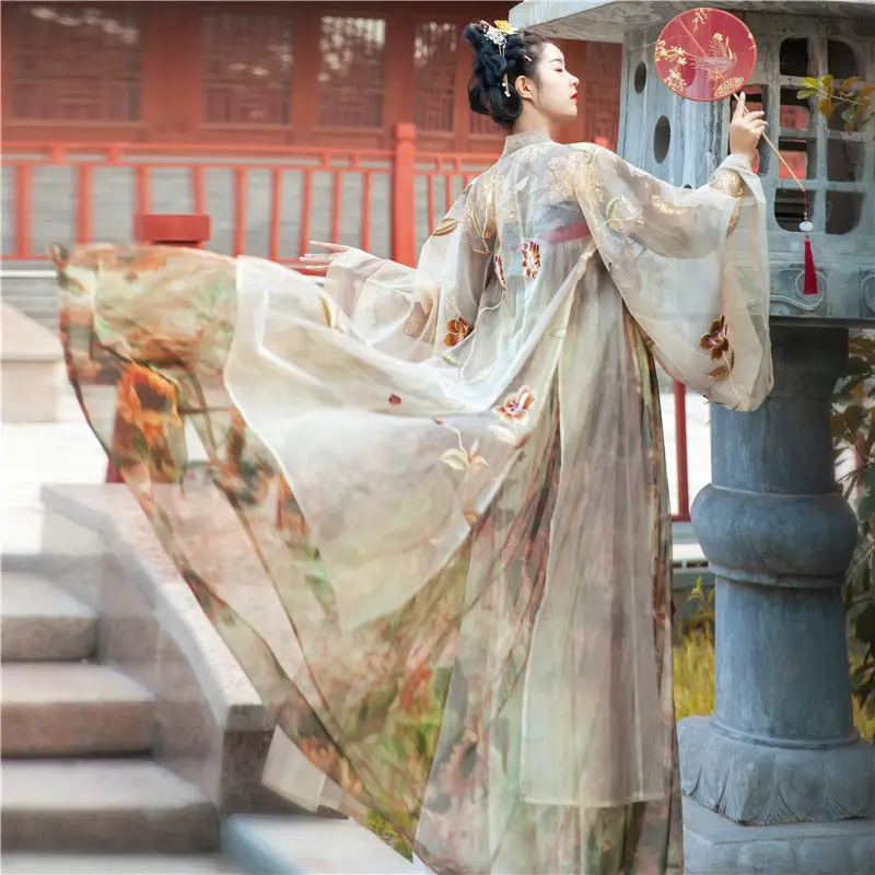 Ancient Hanfu Women Chinese Traditional Tang Suit Folk Dress Princess Fairy Dance Costume Vintage Dance Party Hanfu Dress