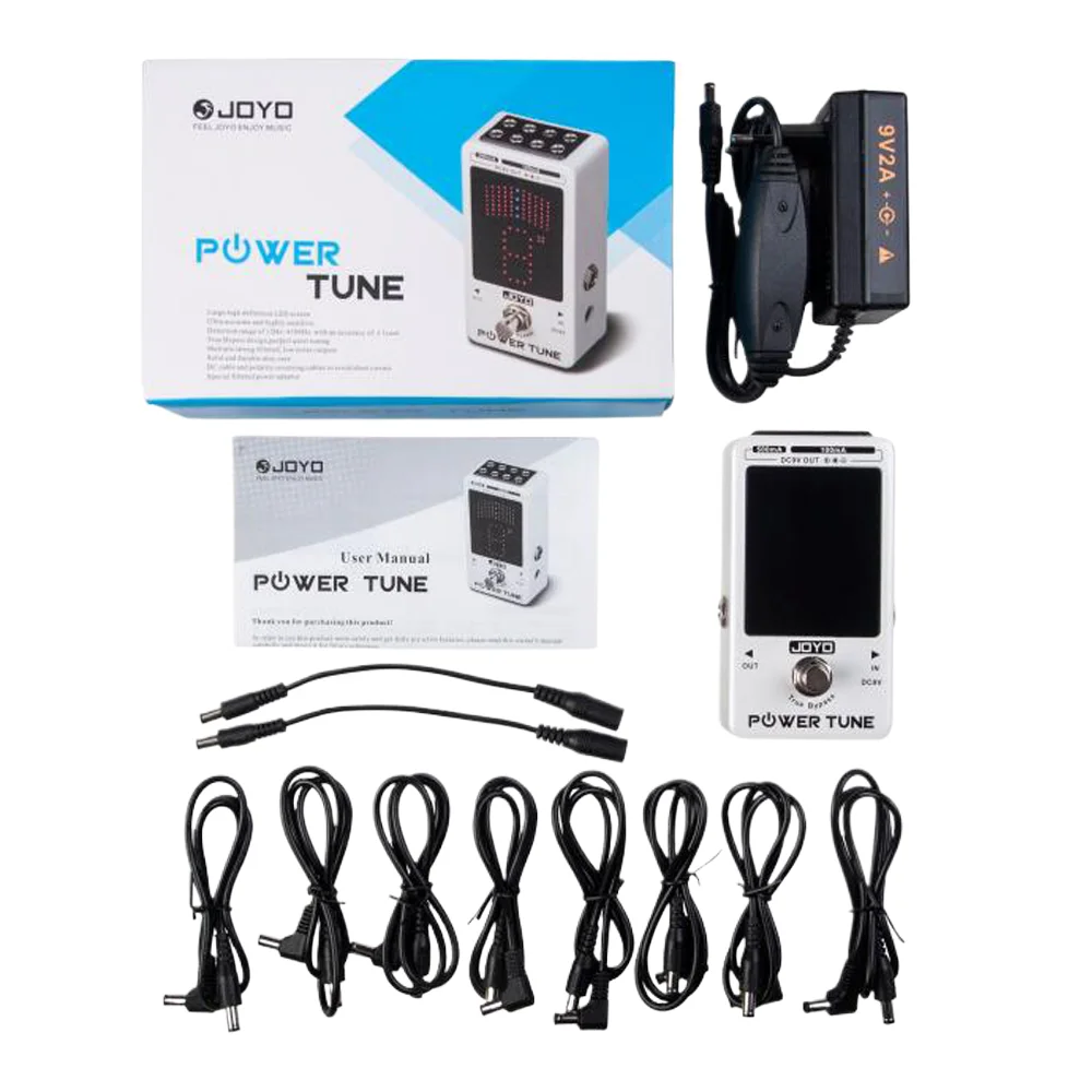 jo yo JF-18R Guitar Pedal Tuner Power Tune 2 in 1 Supply and True Bypass Musical Instrument Parts