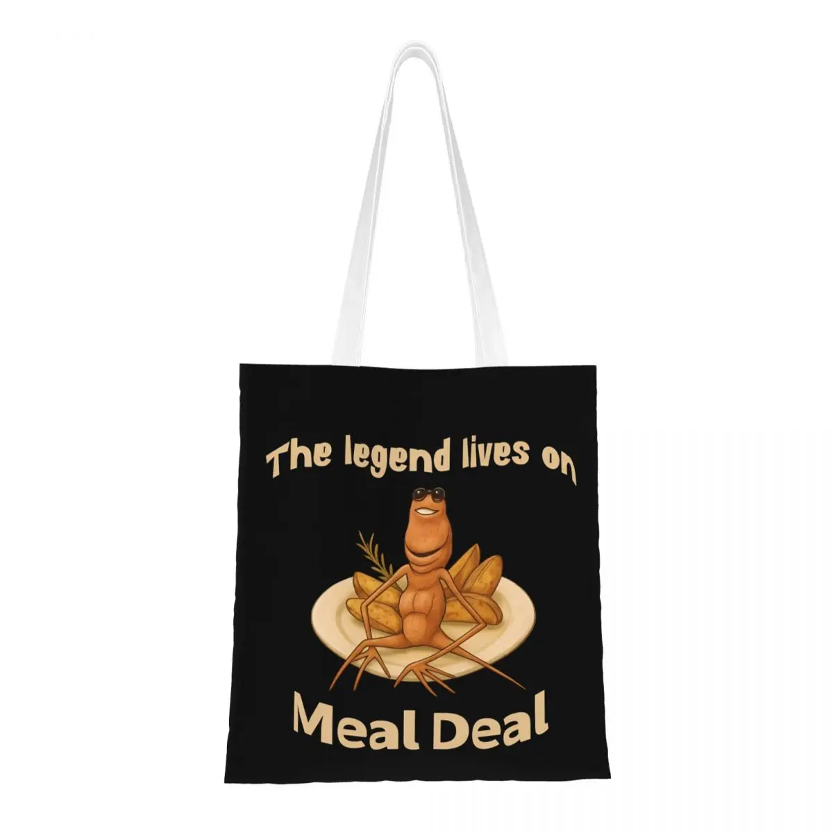 

Meal Deal Tote Bags Women Handbag Foldable Student Funny Marcus The Worm Shoulder Bag Printed Grocery Bag