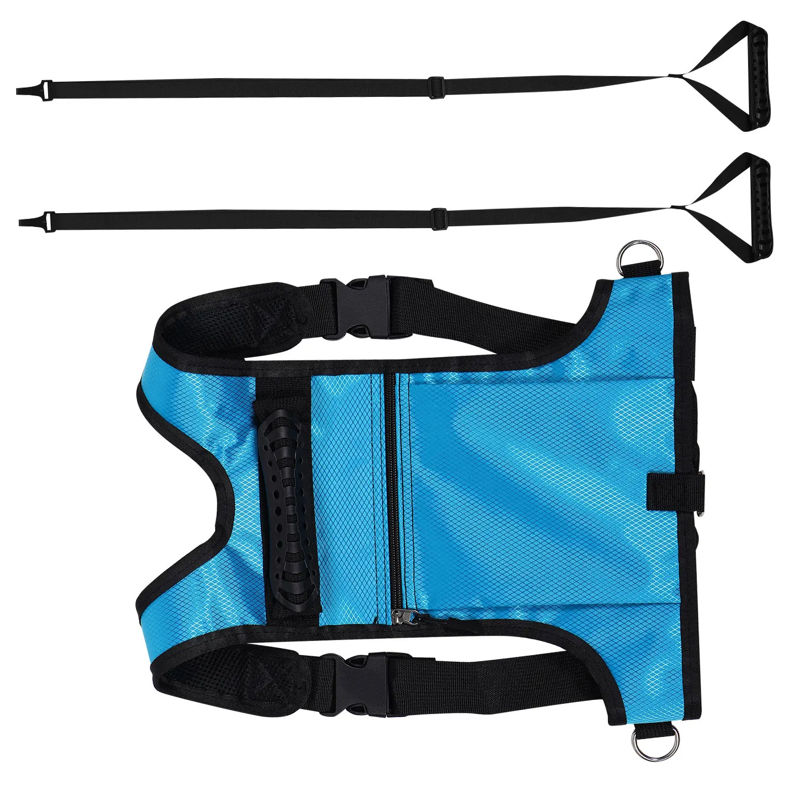 

Регулируемый снаряжения для сноуборда с синей дышащей сеткой, тренировочный поводок, карман на молнии, снаряжение для зимних видов спорта