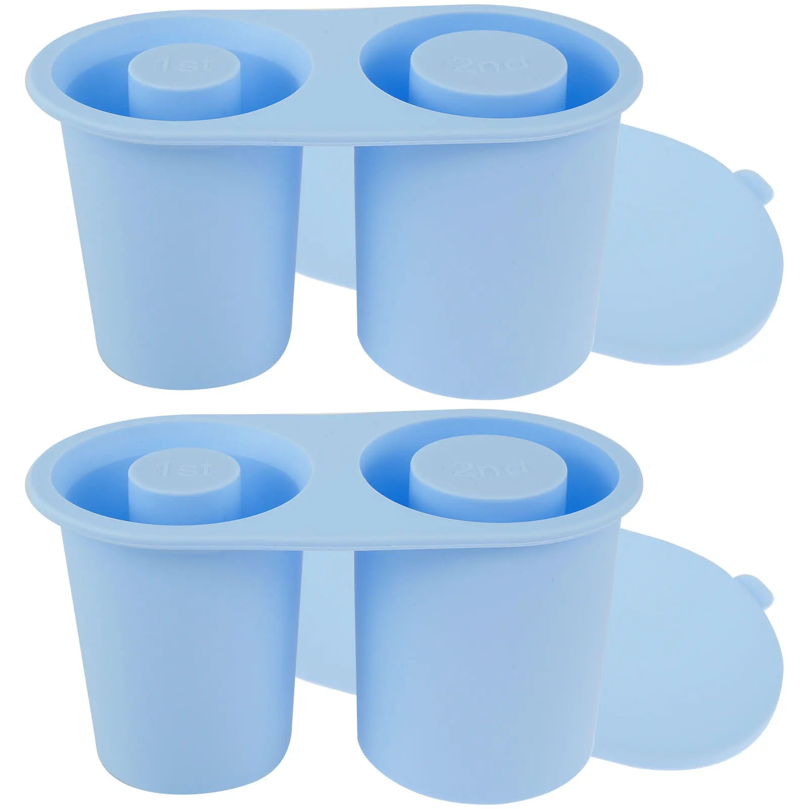 2Pcs Ice Cube Trays with Lids Silicone Ice Cube Molds for 30 to 40 oz Cup Easy Release Ice Tray Stackable Ice Cube Bin Reusable