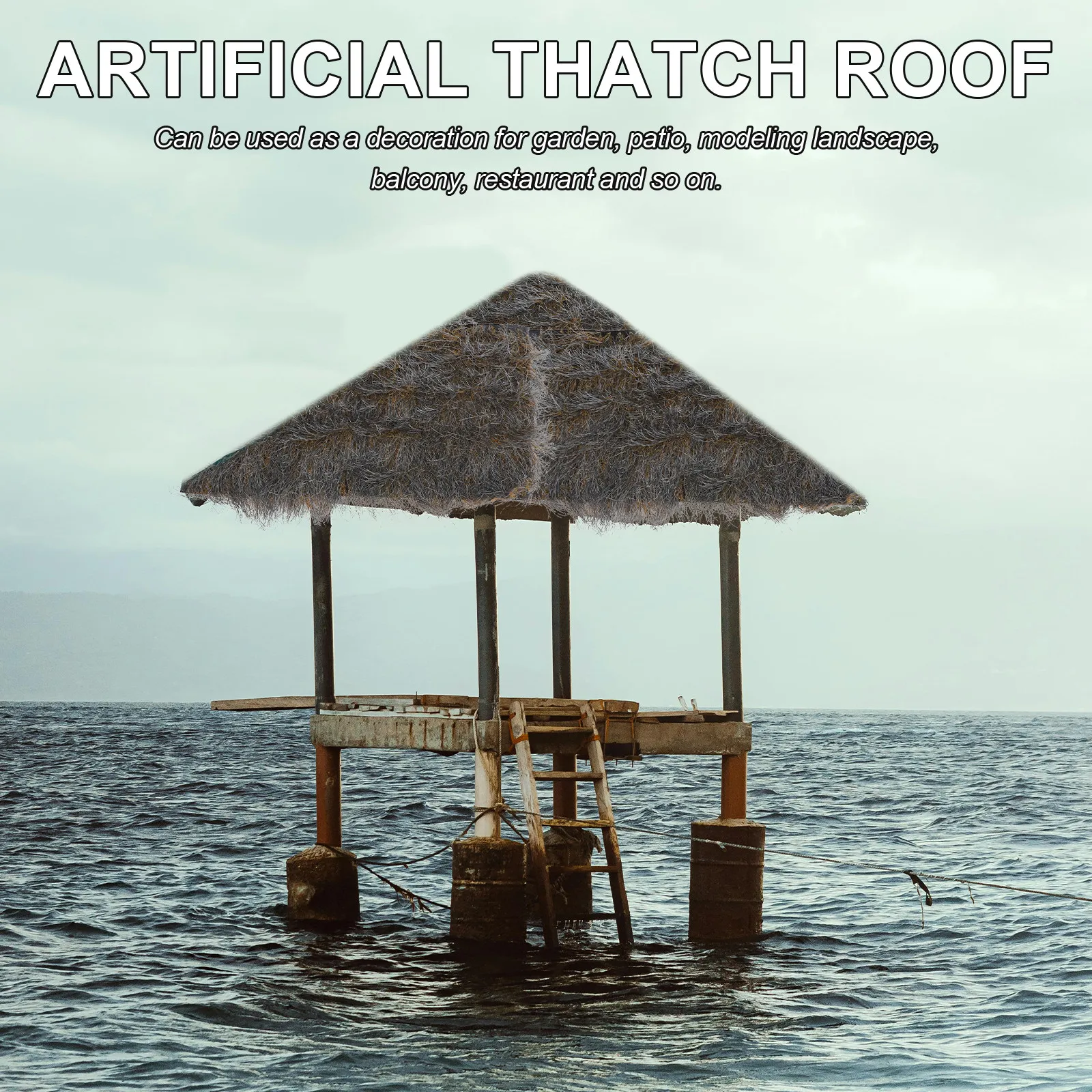 Simulated Thatch Roof Artificial Thatch Roofing Roll Decorative Straw Roof for Garden Patio Balcony Restaurant Wall Outdoor