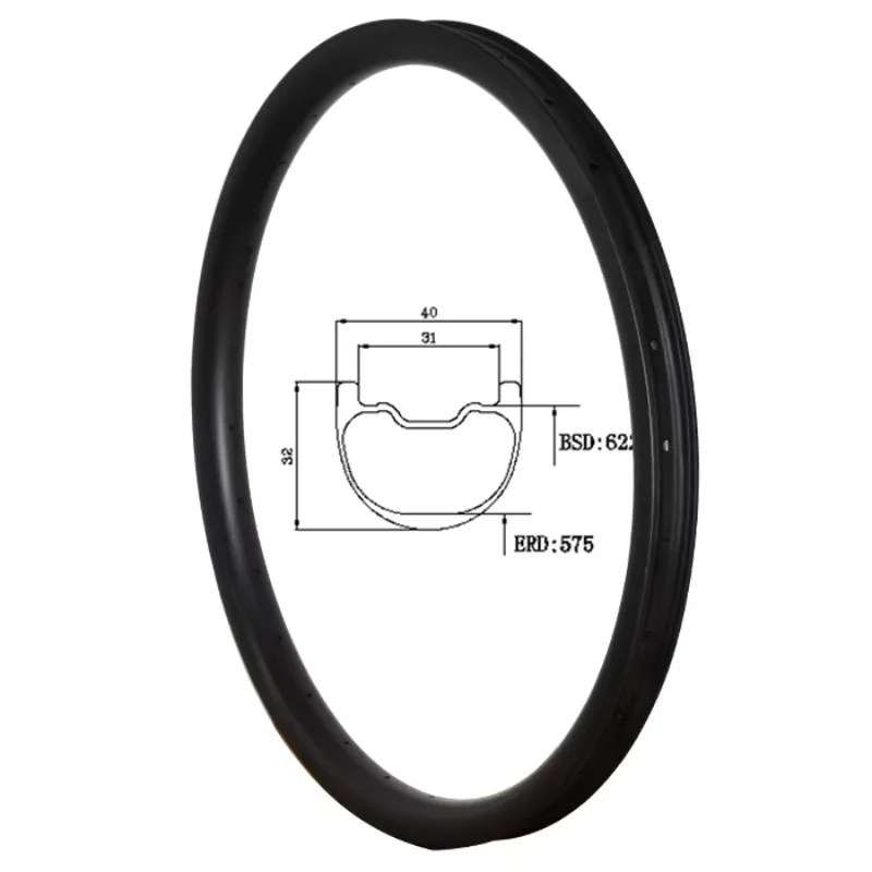 

STLFTop-fire Factory Direct Sale Mountain Bicycle Carbon Rim Hookless Tubeless 40mm Width Pro Grade Downhill Carbon Rims 32mm DH