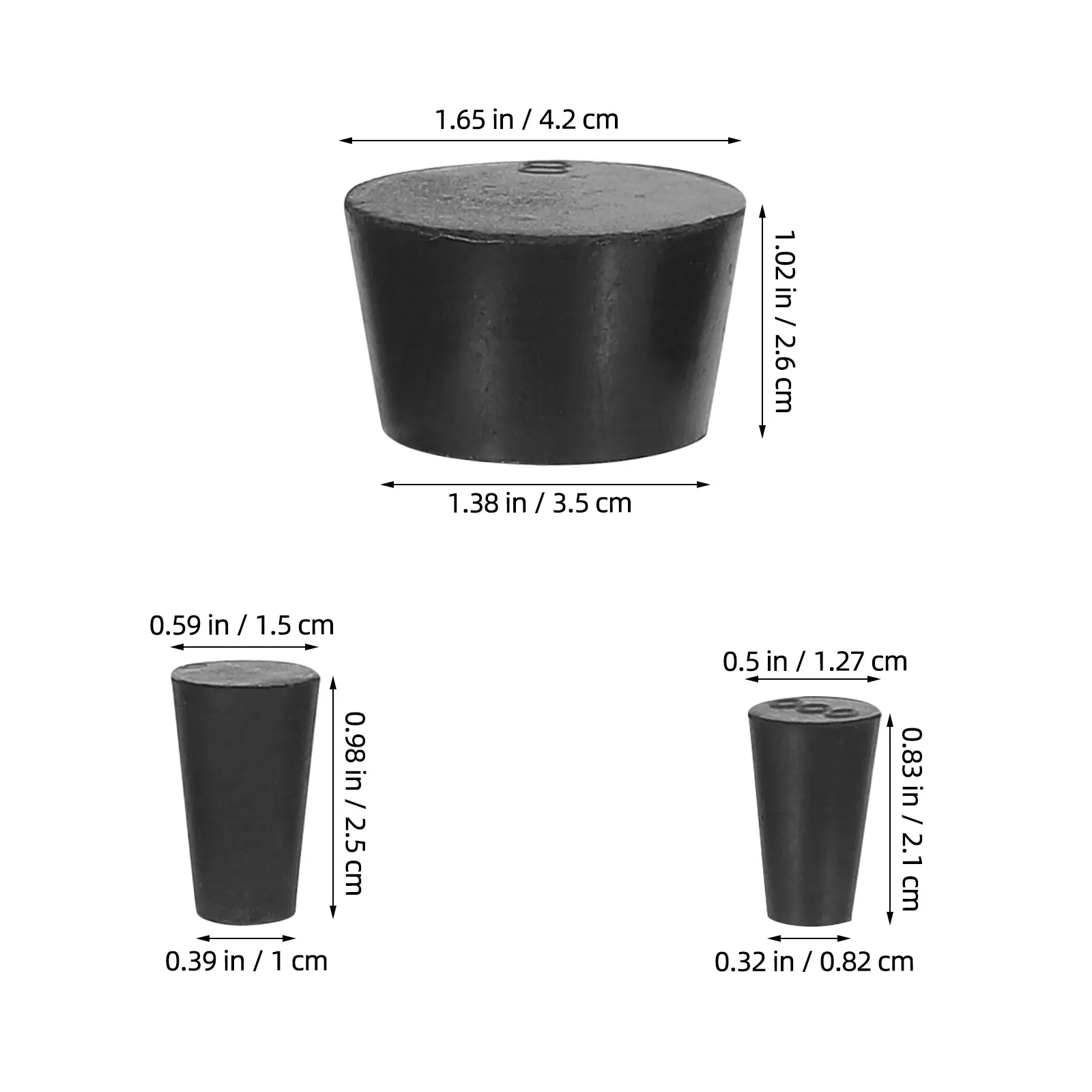 20Pcs Tapered Rubber Stoppers Flexible Universal Seal Plugs for Lab Test Tubes Bottles Flask Chemical Experiments view 2