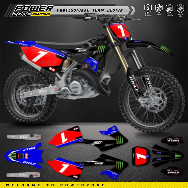 PowerZone مخصص فريق الرسومات الشارات ل 3M ملصقات عدة لياماها 22-24 YZ 125 250 2022 2023 2024 دراجة نارية ملصقات 08 #2