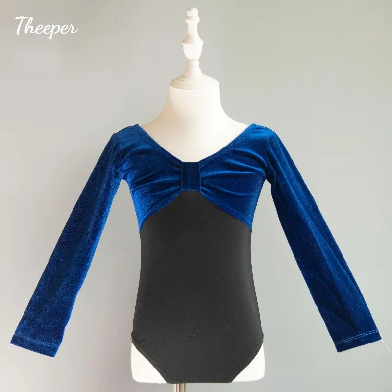 Ballet Long Sleeve Velvet Leotard Dance Outfit Plush Practice Suit Latin Recital Dance Rehearsal Graceful Flexible Dance Attire