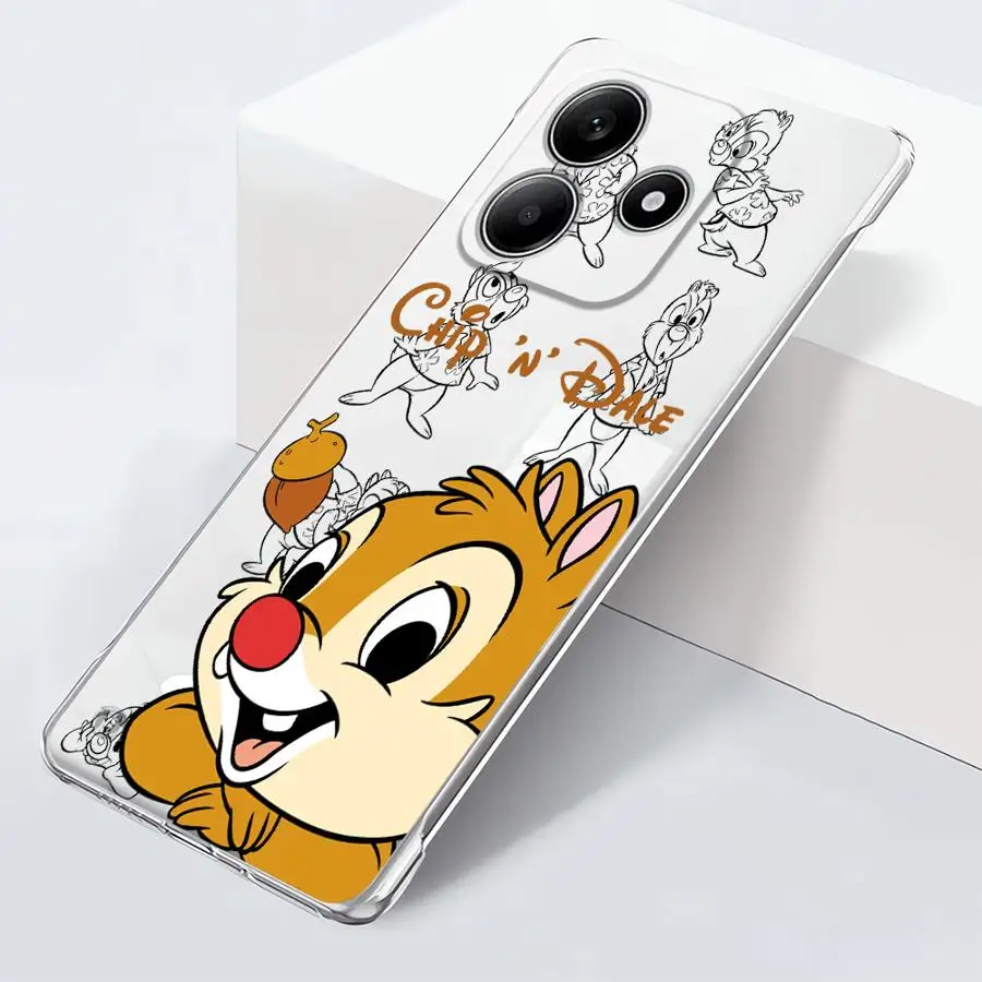 Transparent Case for Xiaomi Redmi Note 10 13 14 Pro Plus 12 Shockproof Protective Funda Phone Cover Disney Chip 'N' Dale Cartoon