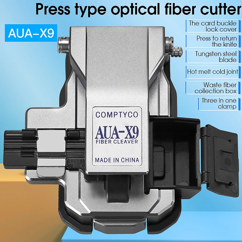 

COMPTYCO AUA-X9 High Precision Fiber Cleaver FTTH Fiber Optic Cutting Tool 24 Surface Blade Optical Fiber Cable Cutting Knife