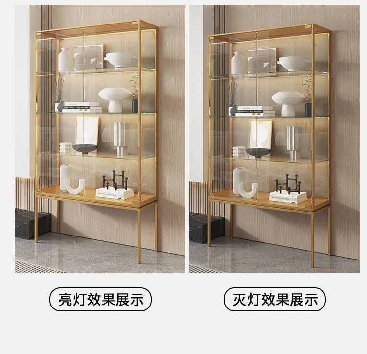 Minimalist Household Showcase Cup Storage Cabinet Lego Figure Glass Display Cabinet Locker Household Living Room Standing