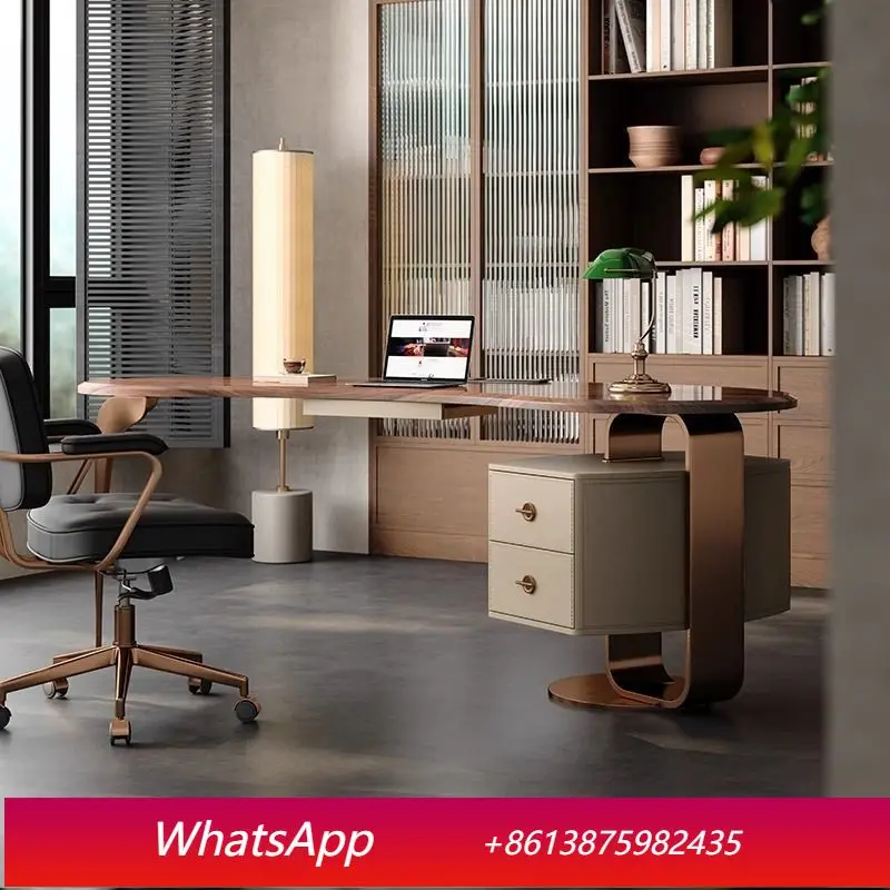 

LMM solid wood desk light luxury modern Chinese desk high-end study table