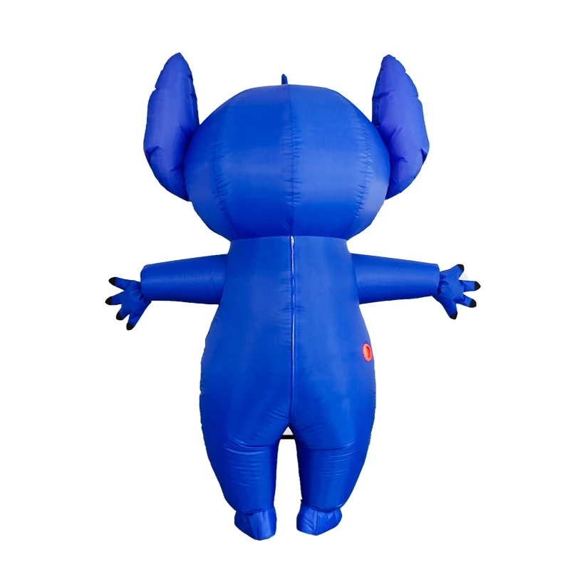 Blue Lilo Stitch Inflatable Cosplay Costume Anime Cartoon Character Blow-up Suit for Adult Costumes Deluxe Halloween Carnival Pr