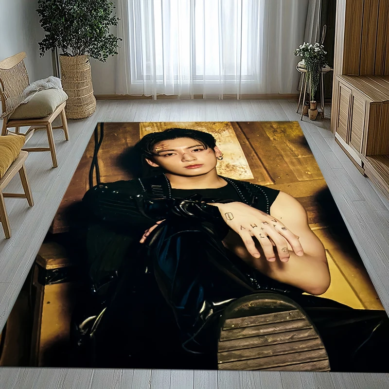 

Коврик для гостиной Jeon Jung Kook Kpop B-BTS, нескользящий, мягкий, для спальни, детской игровой комнаты, дивана, домашнего декора, придверный коврик, подарок