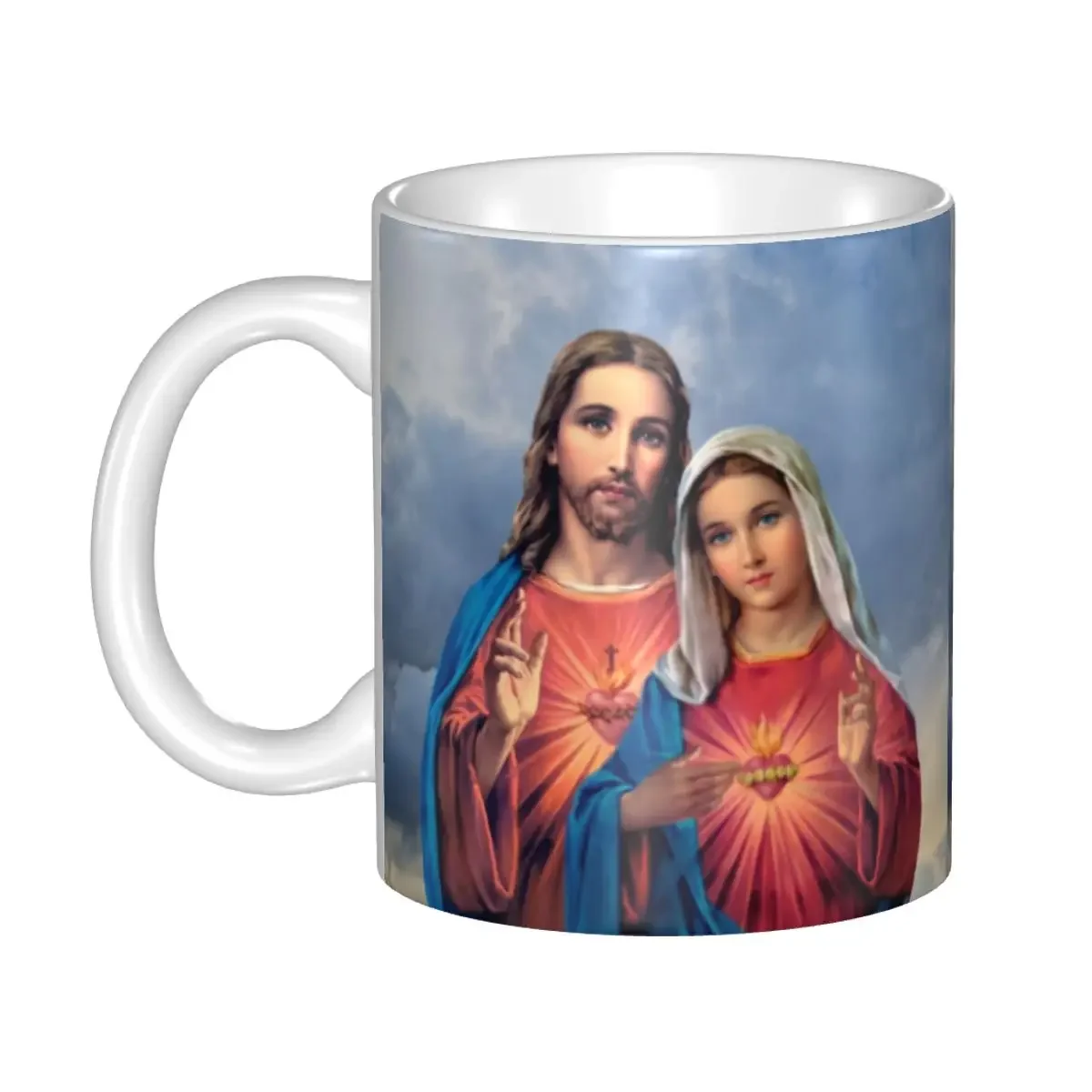 Custom Holy Heart Of Mary Coffee Mug DIY Christianity Virgin Mary Ceramic Milk Tea Cup