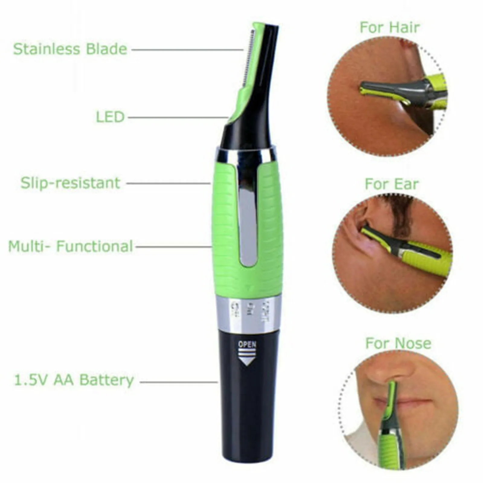 Eyebrow Trimmer, Ear and Nose Hair Trimmer for Men, Beard Trimmer, Professional Precision Detail Trimmer for Neckline & Facial