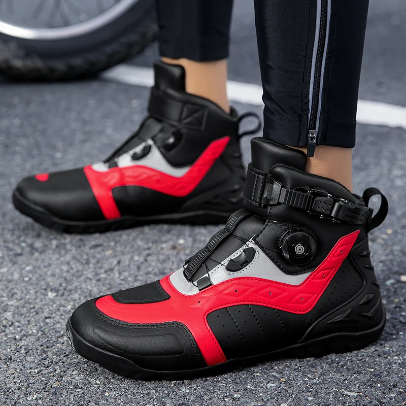 

Motorcycle protective riding boots breathable men high top four season off-road anti slip fashion cycling boots travel equipment