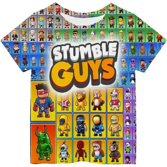 Stumble Guys Game Printed Kids T Shirt Children Clothing From 4 To 14 Years Tees Casual Tops Clothing For Girls Boys Tshirt 2024