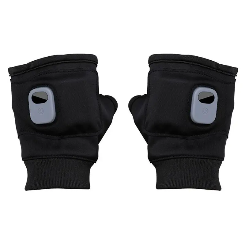 新しい充電式ポータブル加熱手袋-デジタルディスプレイ付き加熱フィンガーレスグローブ-スマートサーモスタット加熱手袋-b