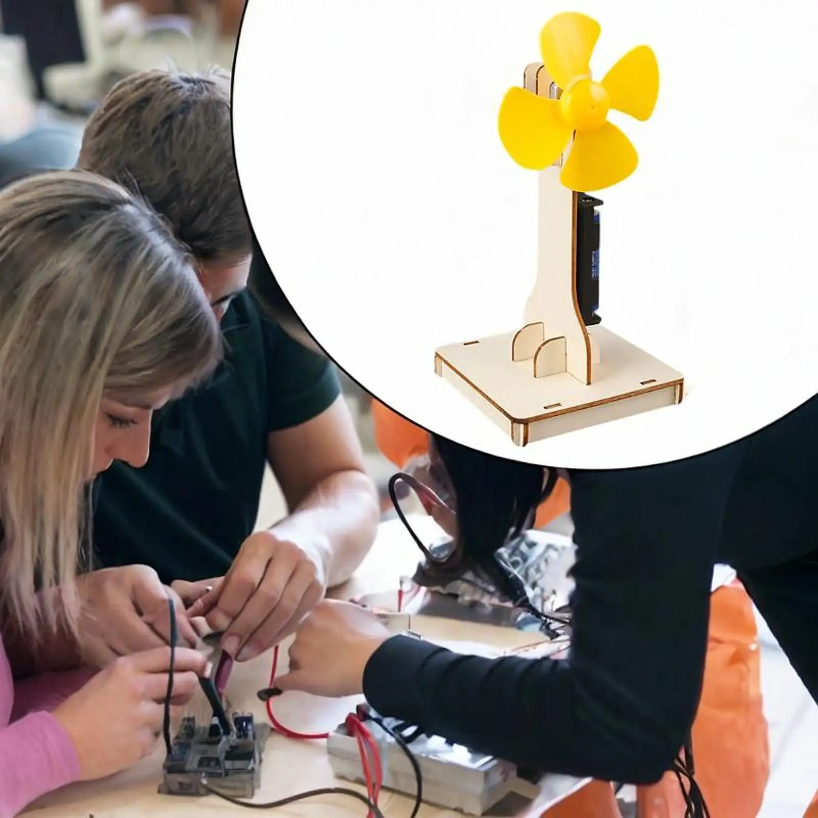 Experimento científico de aprendizagem educacional de ventilador DIY para crianças meninos meninas crianças