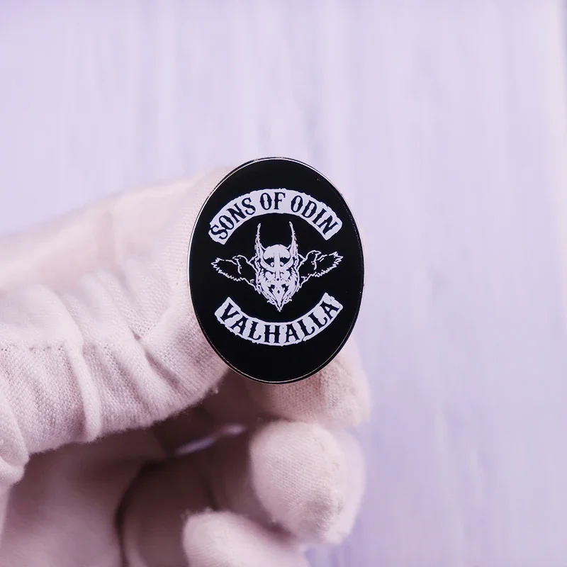 Broche de Vikings Mortos Filhos de Odin, Pin Valhalla, Emblema Mitologia Nórdica