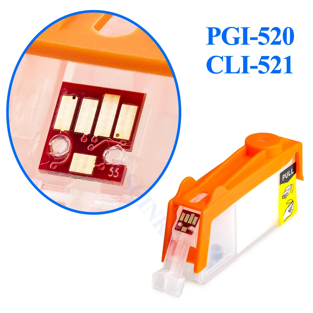 PGI-520 CLI-521 Refillable Ink Cartridge for Canon IP3600 IP4600 IP4700 MP540 MP550/560 MP620/630/640 MP980/990 MX860/870 Europe