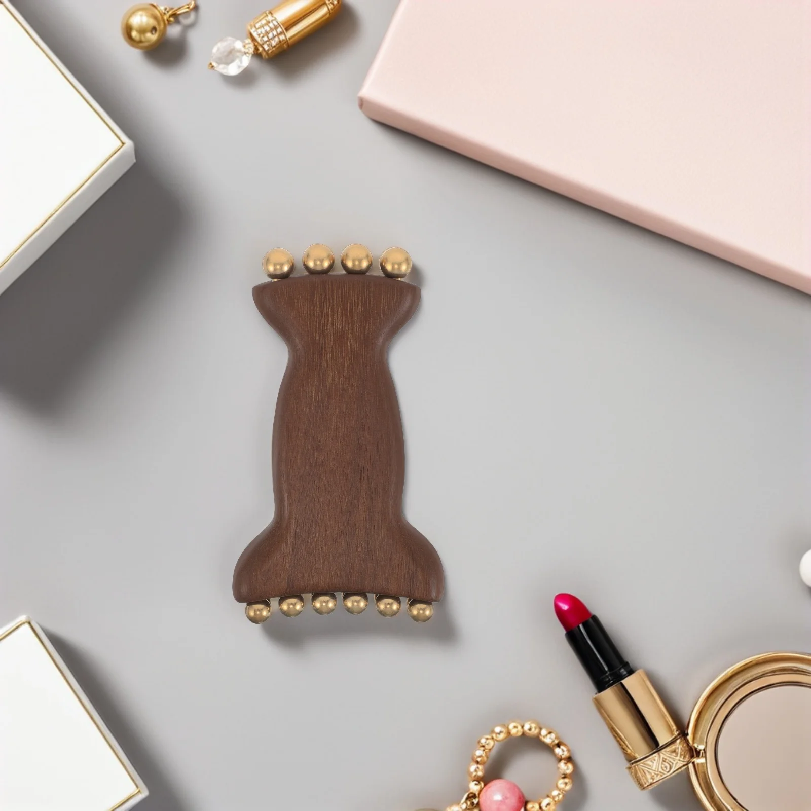 녹색 백단향 얼굴 마사지기 천연 목재 테라피 도구 얼굴 목 리프팅 휴대용 괄사 마사지 기기