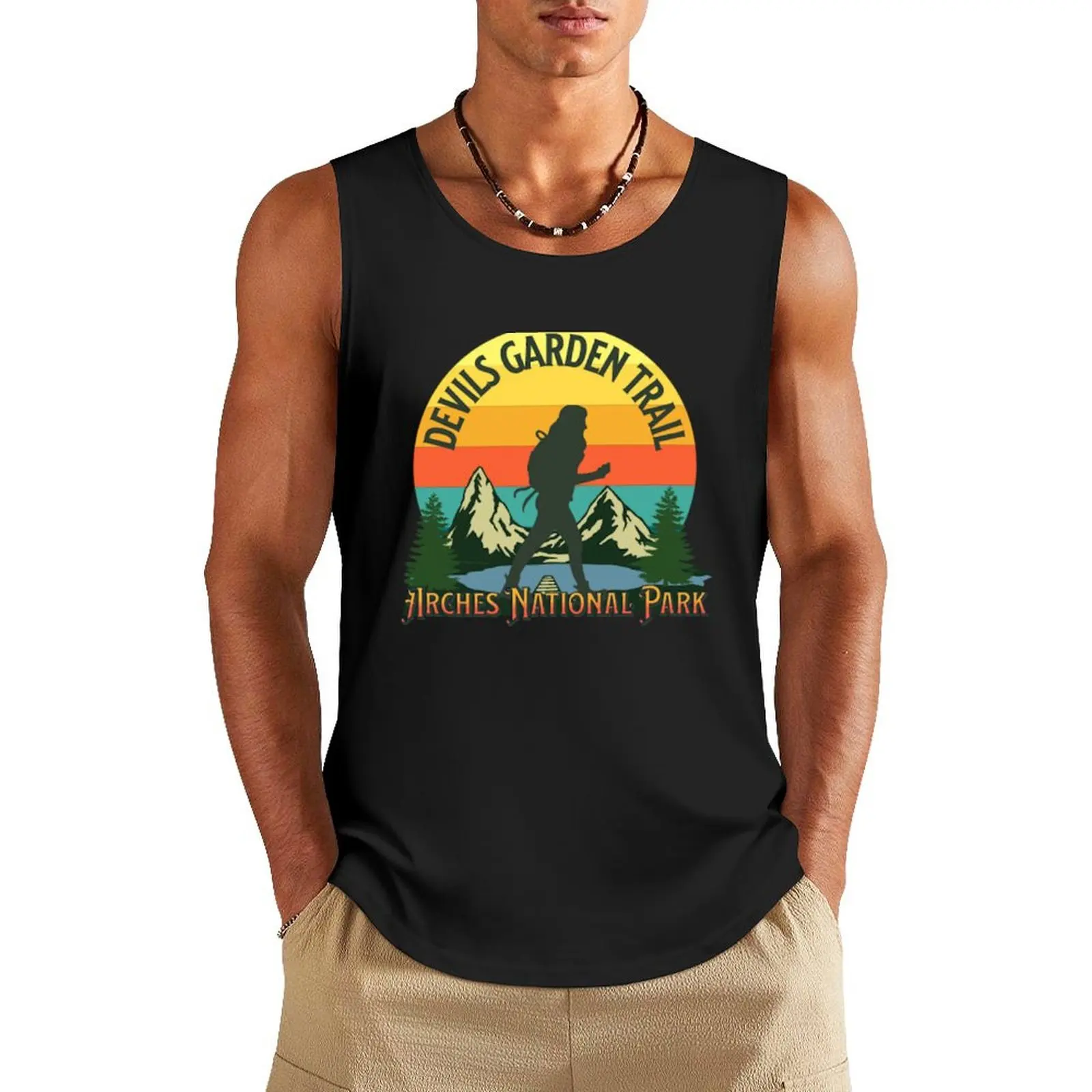 

Hiking Devils Garden Trail Arches National Park Arches Utah Tank Top fashion 2025 man gym t-shirts