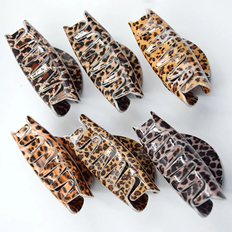 Acetate Material Large Leopard Print Hairpin Simple Hair Grabber Hair Fixed Claw Vertical Clip