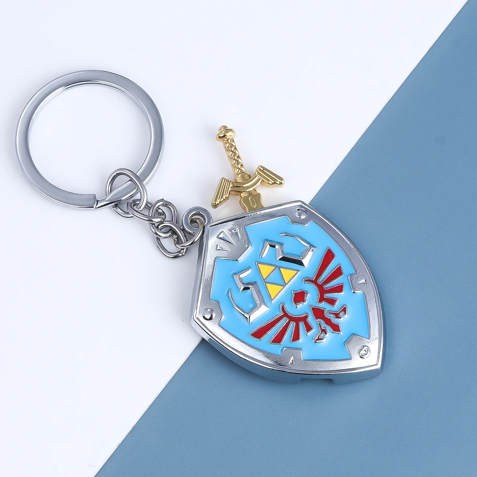 Game Sword And Shield Keychain Pendants Series Hylian Shield Master Sword Metal Pendant Game Peripheral Cosplay Props