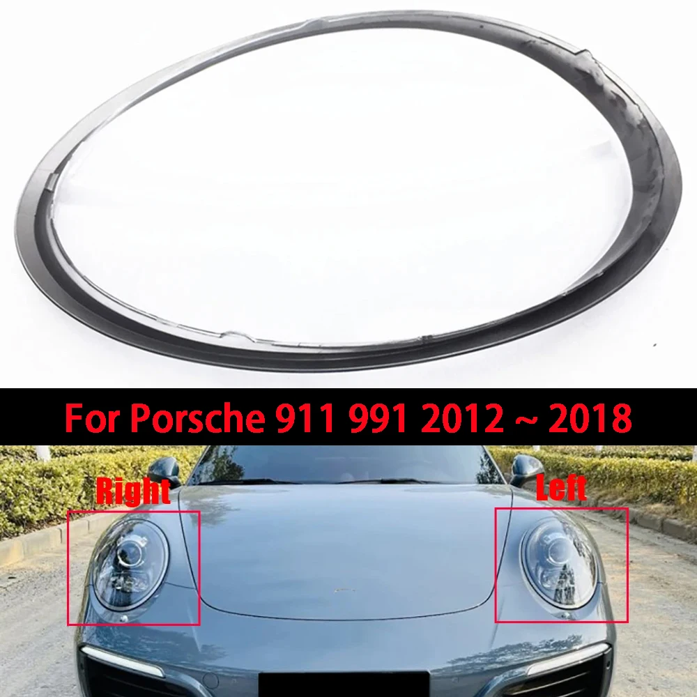 

For Porsche 911 991 2012 ~ 2018 Front Headlamp Cover Transparent Headlight Shell Lens Plexiglass Replace Original Lampshade