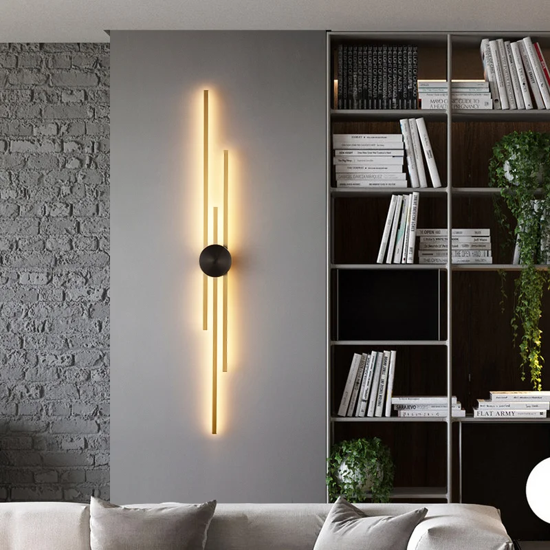 Modern Long Wall Lamp LED Living Room  Dining Room Loft Wall Mounted Sconce Decoration Bedroom Bedside Light Staircase Fixture